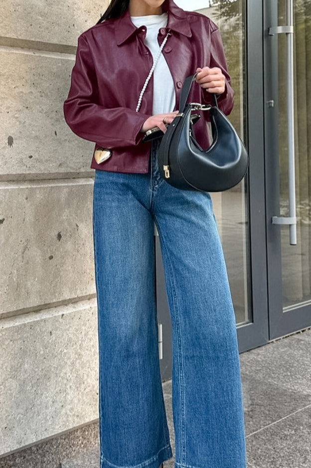 Lune London | Loose Fit PU Leather Jacket