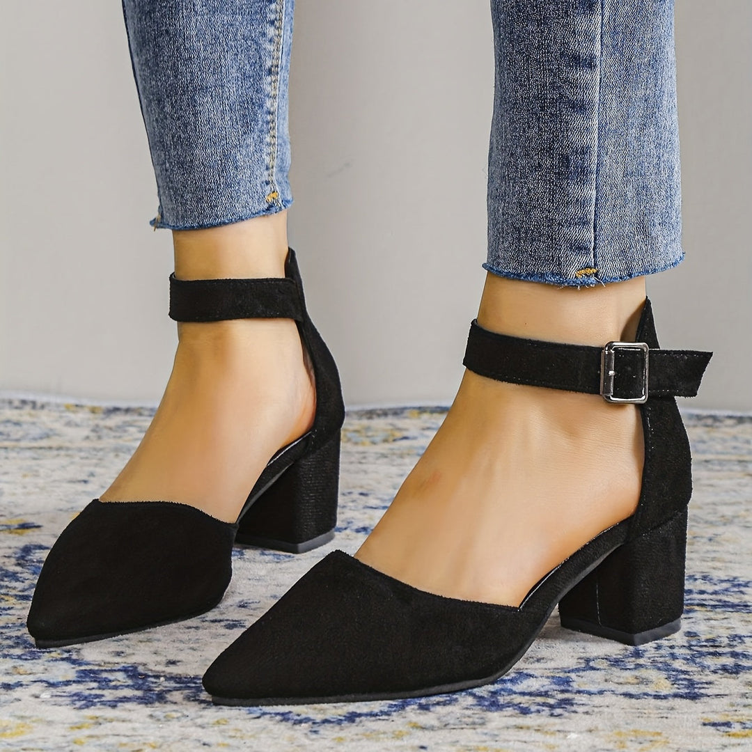 Lune London | Women's sandals with block heel lacing, with ankle strap, elegant