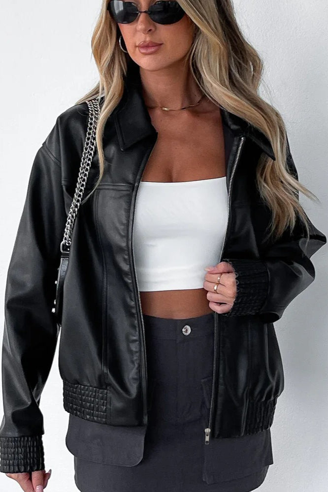 Lune London | Leather Baseball Jacket