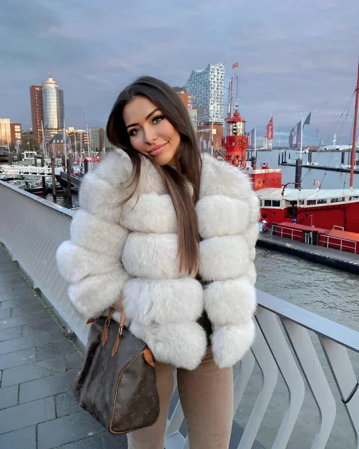 Lune London | Faux Fur Puffer Coat Short Plush Winter Jacket