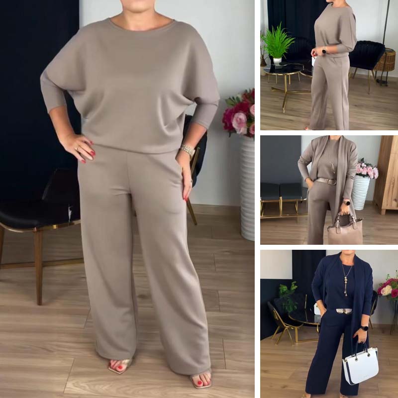 Lune London | Stylish 3-piece set consisting of a long cardigan, top and trousers