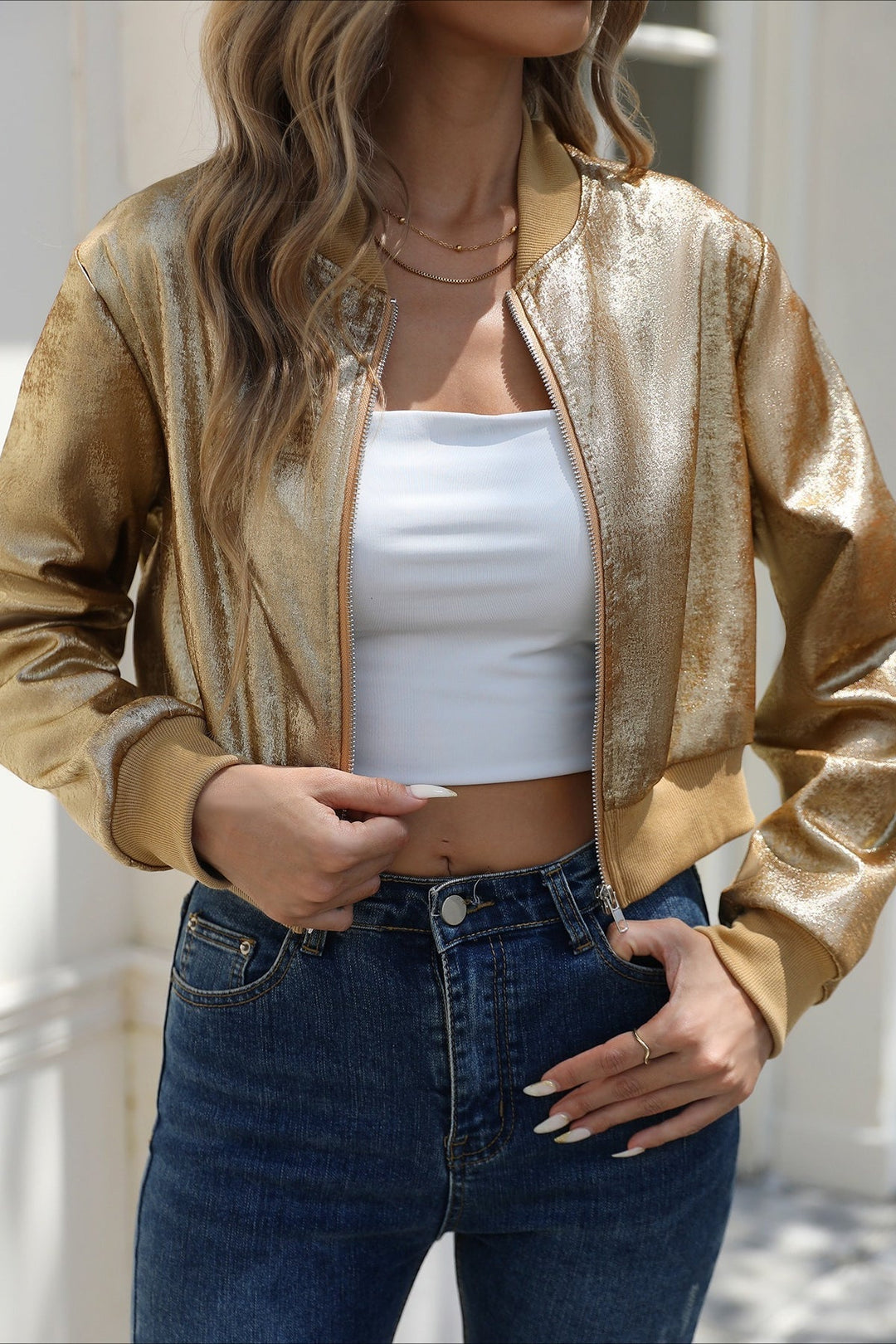 Lune London | Foil Long Sleeve Zip Jacket