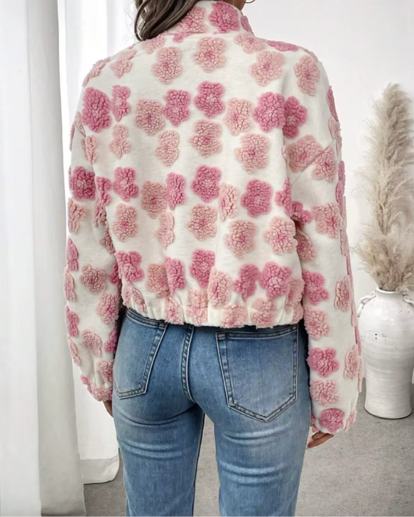 Lune London | Cozy fleece jacket with candy floral pattern