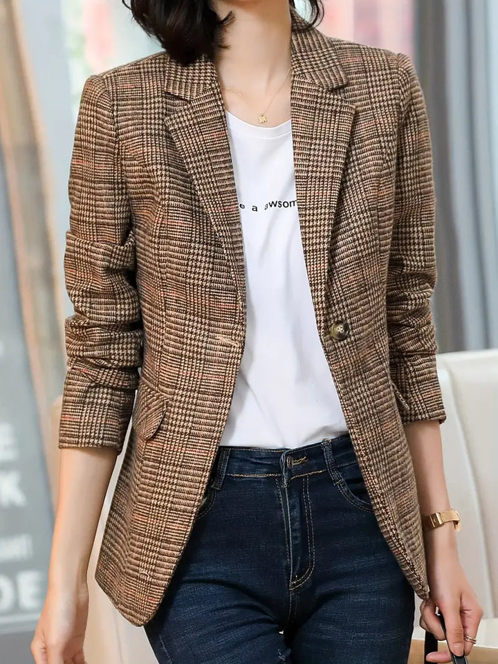 Lune London | Checked Blazer with Lapels and One Button