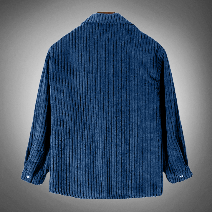 Lune London | Stylish Dark Blue Casual Corduroy Autumn Overshirt for Men