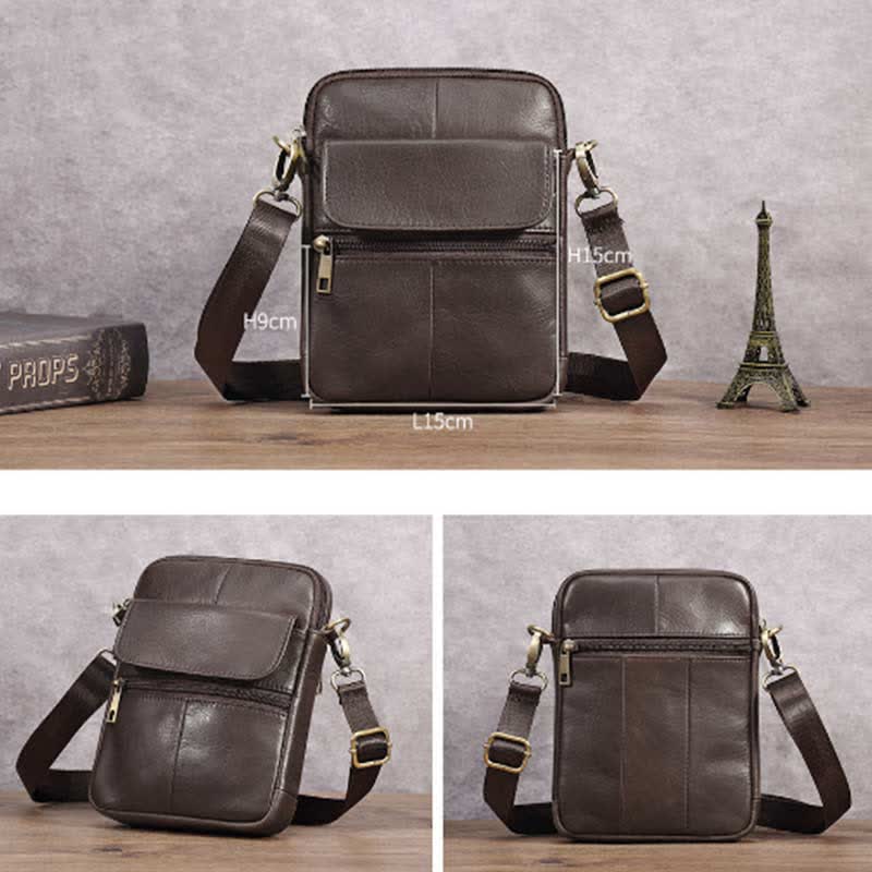 Lune London | Small Shoulder Bag Made of Genuine Leather for Men