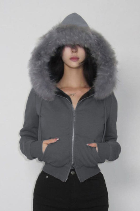 Lune London | Trim Hooded Zip Waist Jacket