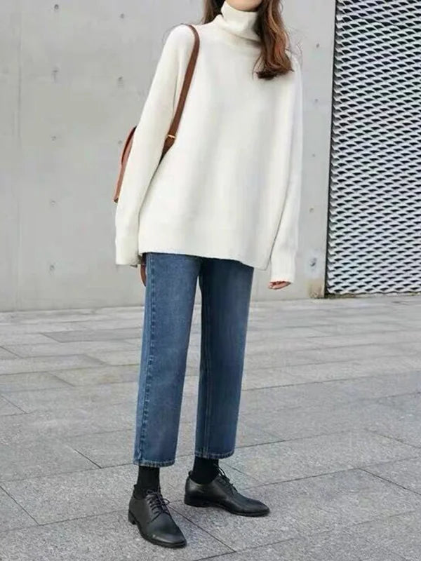 Lune London - Casual turtleneck cashmere sweater for women