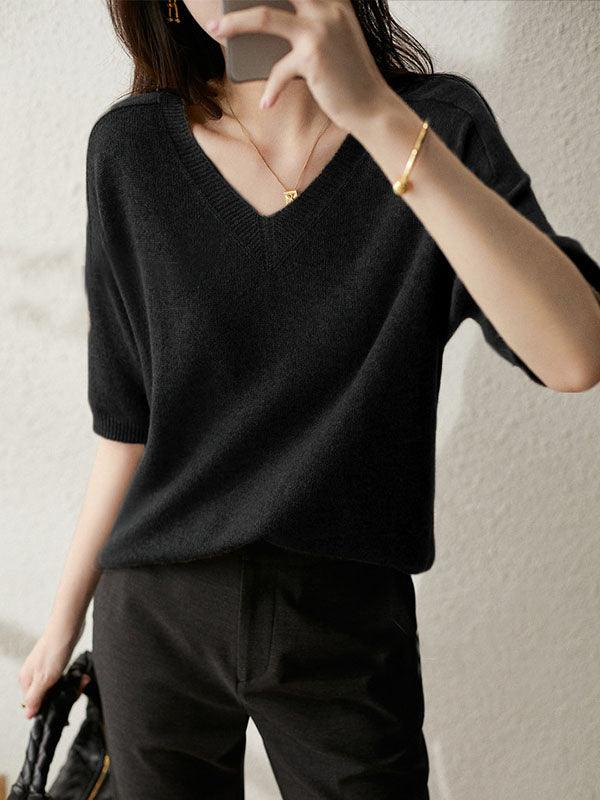 Lune London | Luxurious soft cashmere V neck sweater for women