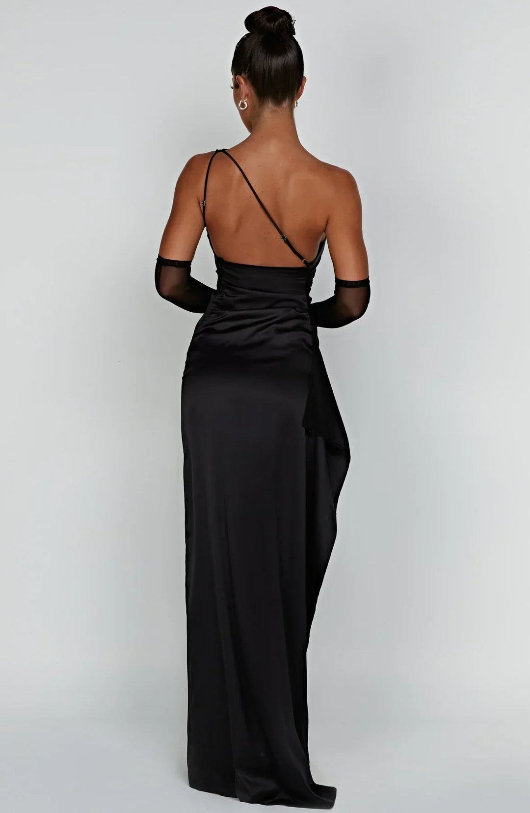 Lune London | one-shoulder satin split dress
