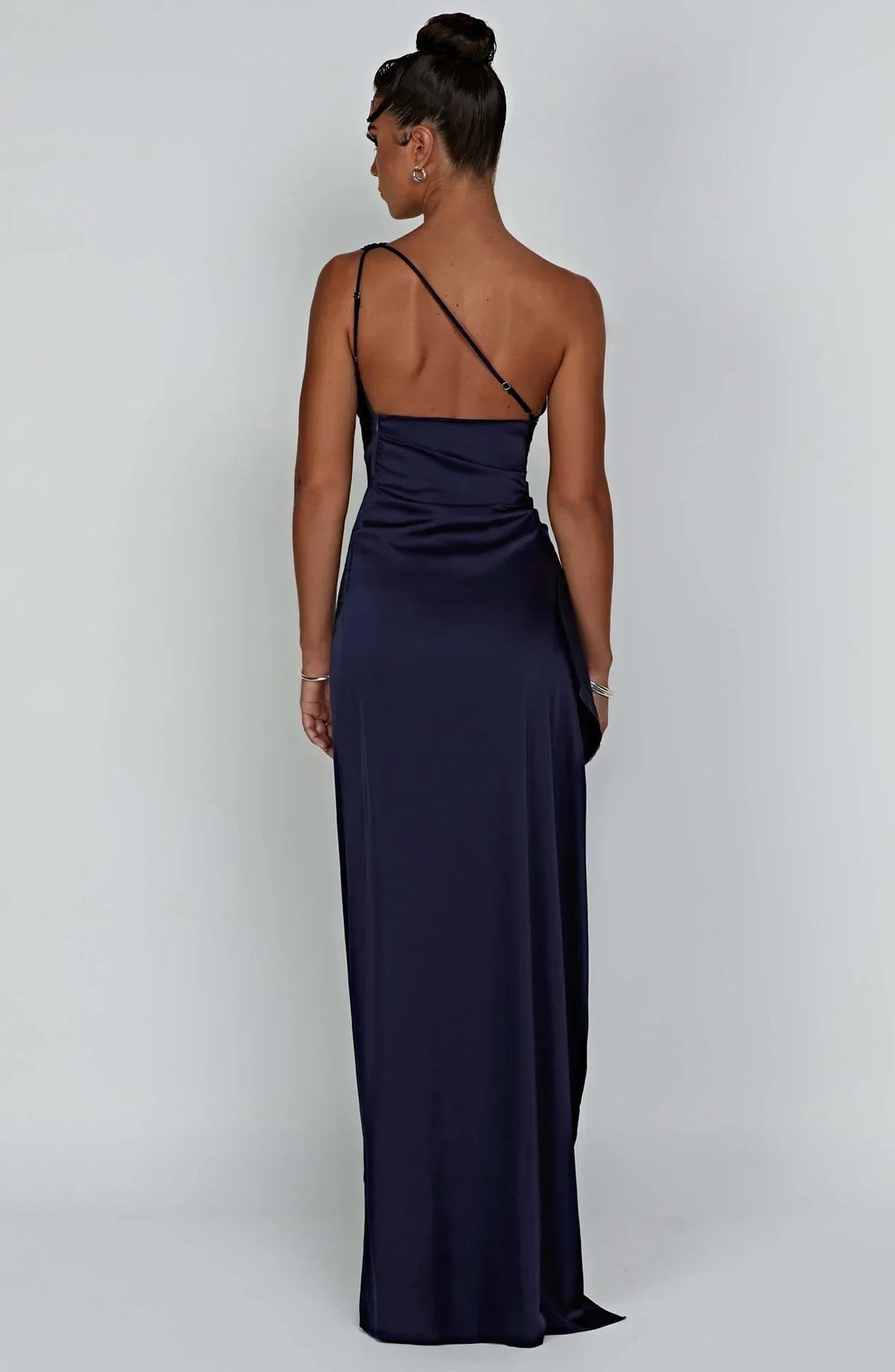 Lune London | one-shoulder satin split dress