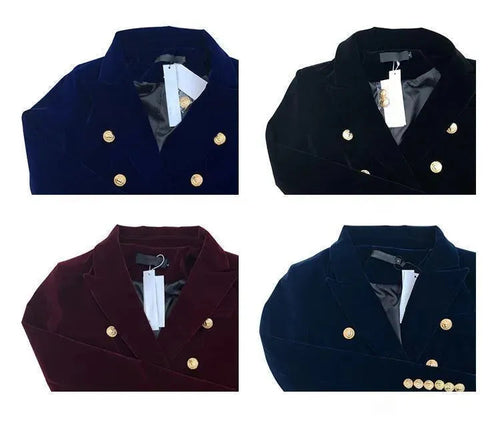 Lune London | Aristocratic Velvet Blazer Women Casual Solid Color