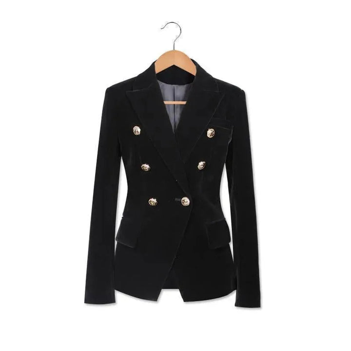 Lune London | Aristocratic Velvet Blazer Women Casual Solid Color