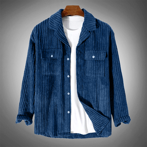 Lune London | Stylish Dark Blue Casual Corduroy Autumn Overshirt for Men