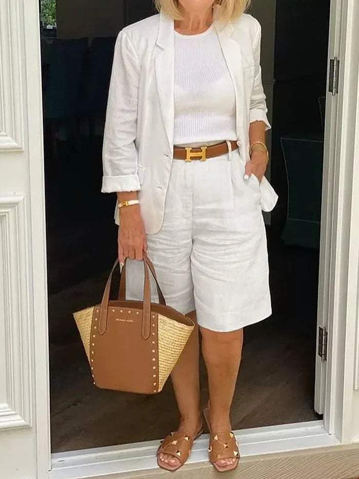 Lune London | Costume femme - Blazer élégant et short - Avec style - Idéal pour les jours chauds