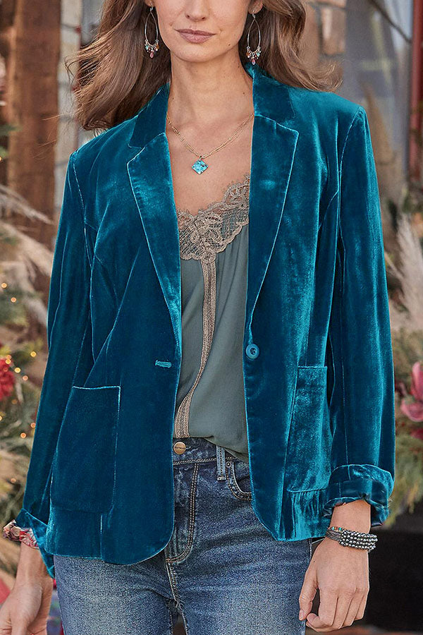 Lune London | Velvet Cropped Top Small Blazer