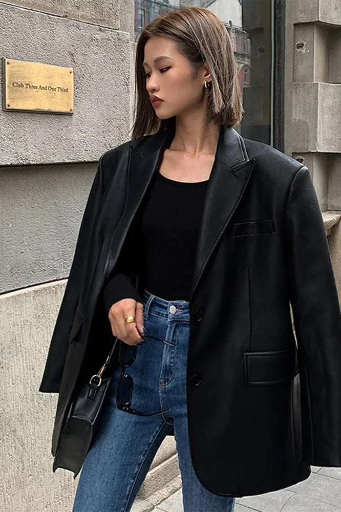 Lune London | PU Leather Blazer Jacket