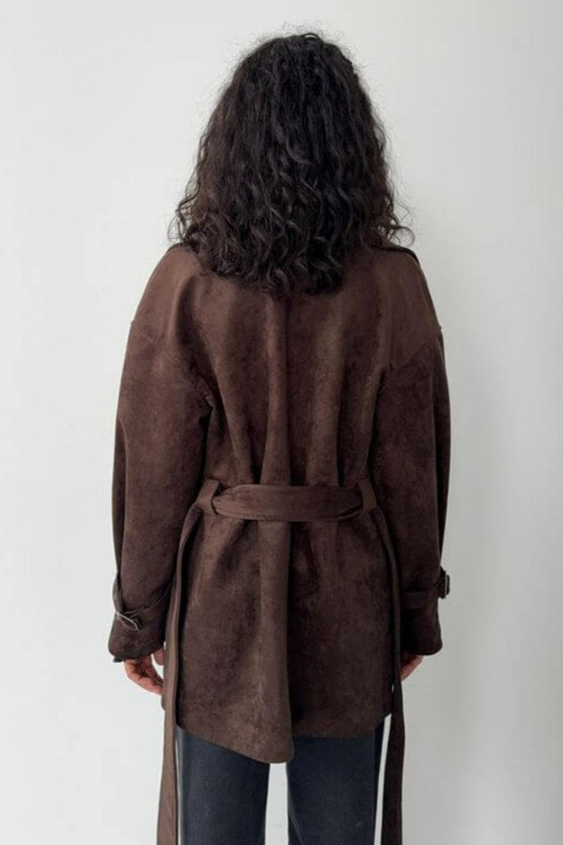 Lune London | Suede Lapel Waistband Jacket Coat