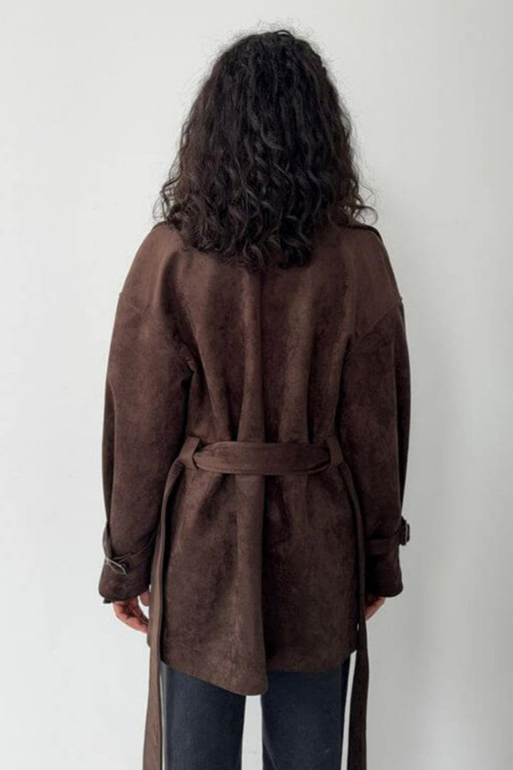 Lune London | Suede Lapel Waistband Jacket Coat