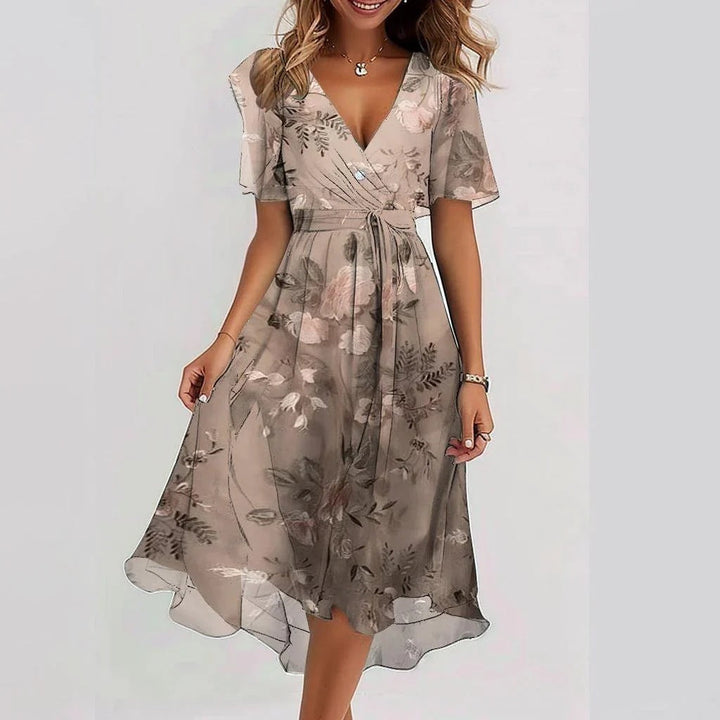 Lune London | Stylish Floral Dress with Short Sleeves