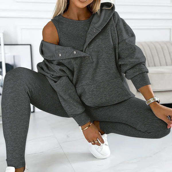 Lune London | 3-piece women's sports set with oversized sweatshirt and slim pants