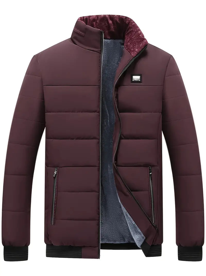 Lune London | fashionable men's jacket with high collar - thick and warm winter coat with velvet lining