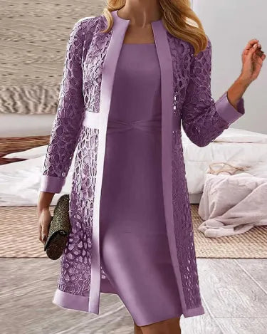 Lune London | Women's Lace Cardigan Dress 2 Piece Set