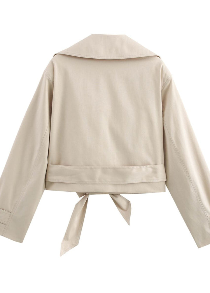 Lune London | Cropped Belt Trench Coat with Oversized Lapels