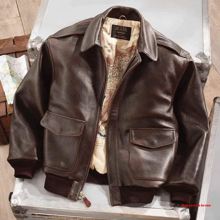 Lune London | Men's Retro Oversized Air Force Leather Coat