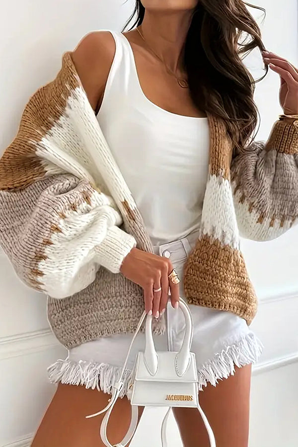 Lune London | Cozy leisure cardigan with contrasting seam detailing