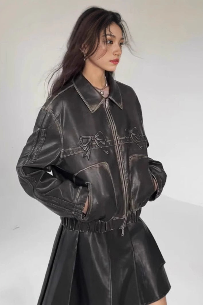 Lune London | Decor Faux Leather Biker Jacket