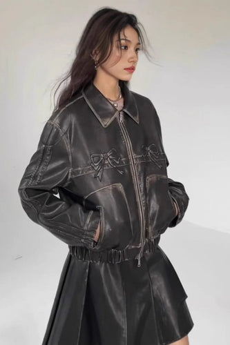 Lune London | Decor Faux Leather Biker Jacket