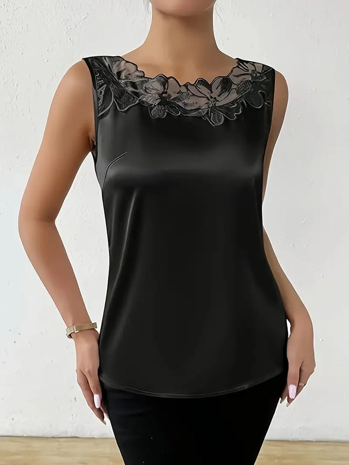 Lune London | Satin blouse with floral detail for women