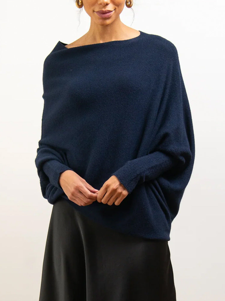 Lune London | Cozy oversized knit sweater with a Carmen neckline