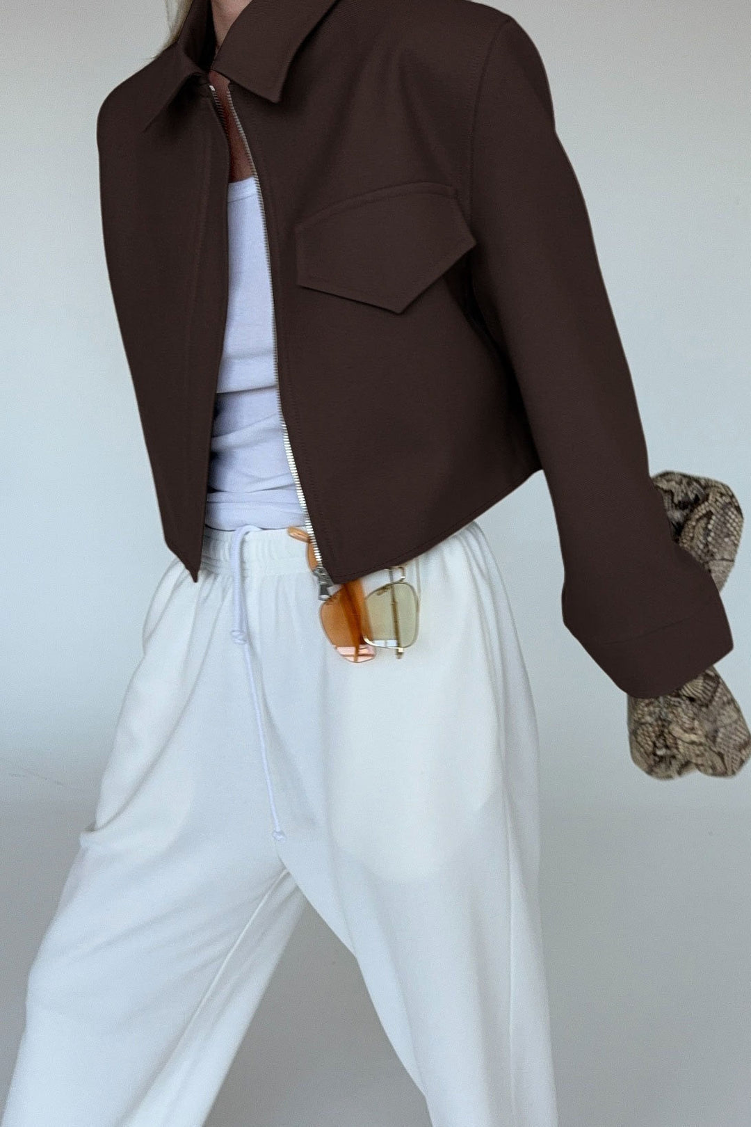 Lune London | Length Brown Zip Jacket