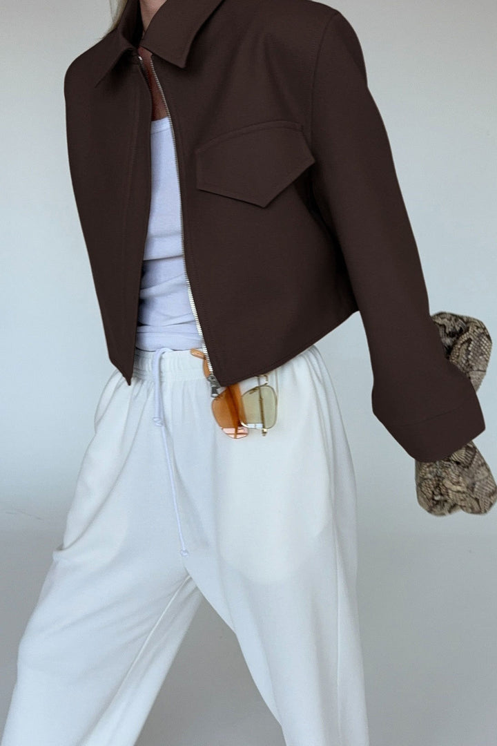 Lune London | Length Brown Zip Jacket