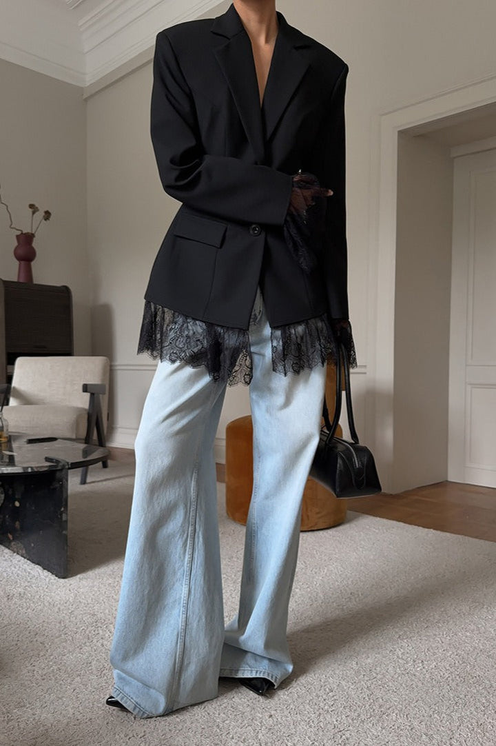 Lune London | Lace Panel Blazer Jacket