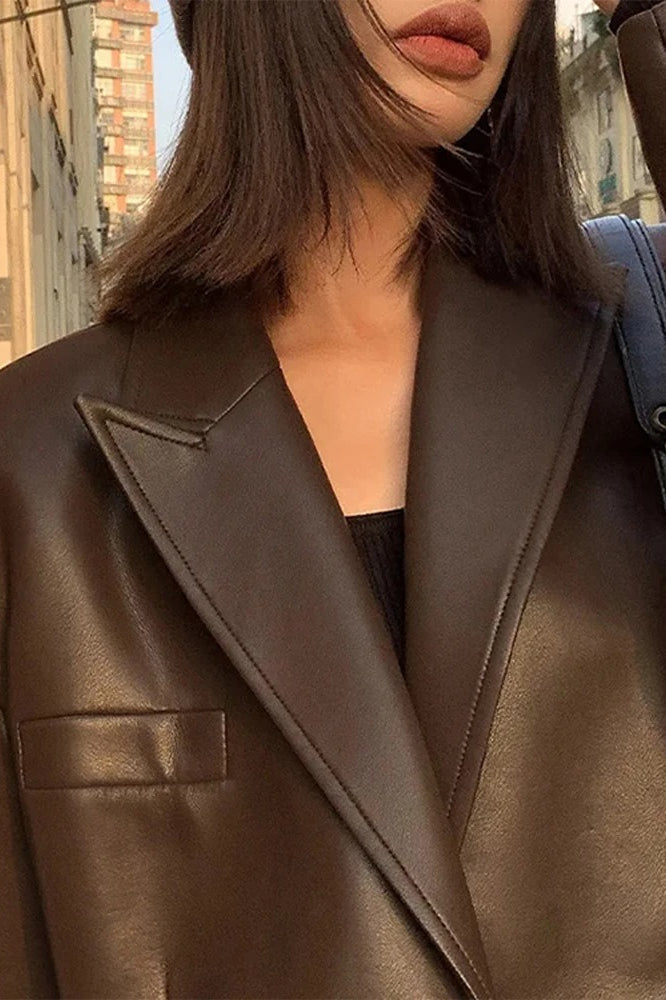 Lune London | PU Leather Blazer Jacket