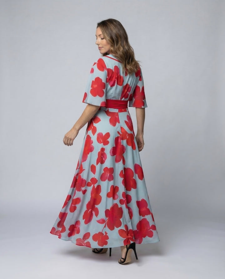 Women’s Elegant Robe Dress with Flowing Fit & V-Neck Design | Lune London