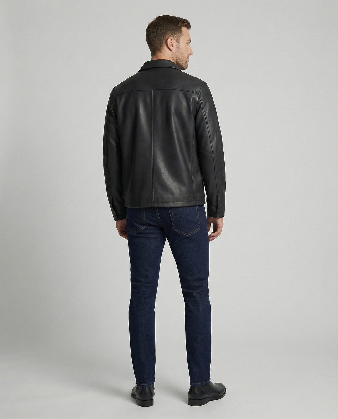 Men's Leather Look Transitional Jacket