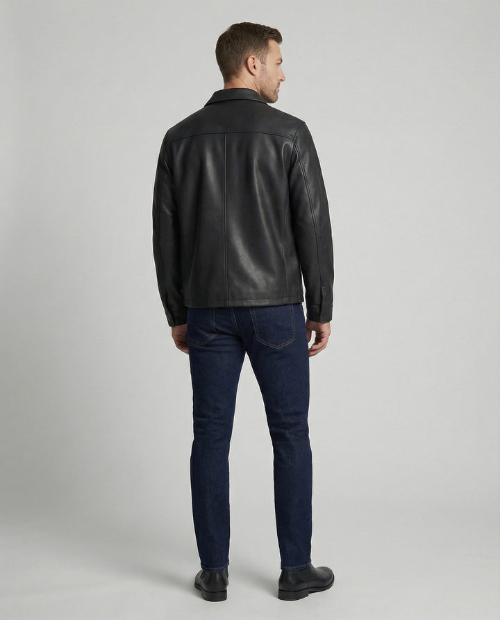 Men's Leather Look Transitional Jacket