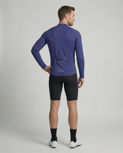 Long Sleeve Cycling Jersey with Back Pockets Men