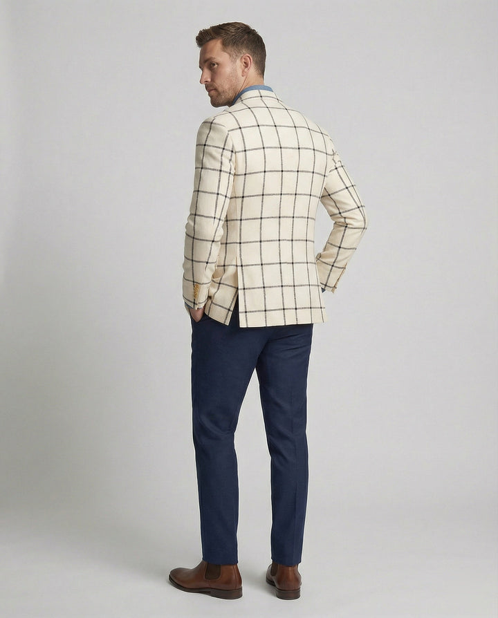 Men's Check Blazer – Men's Blazer with Double Button Placket