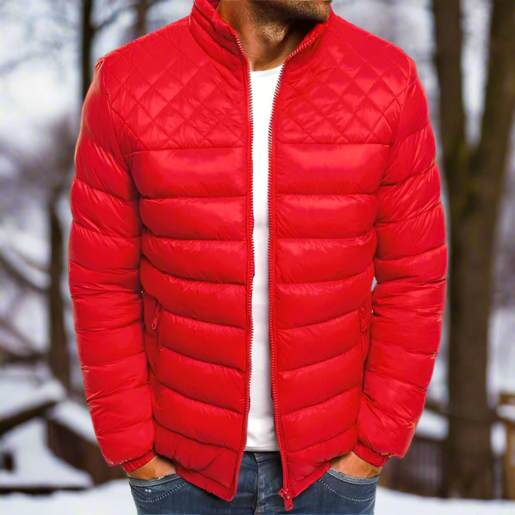 Lune London | Padded Jacket - High Collar Zipper Hip-Length Padded Jacket