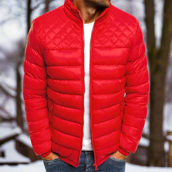 Lune London | Padded Jacket - High Collar Zipper Hip-Length Padded Jacket