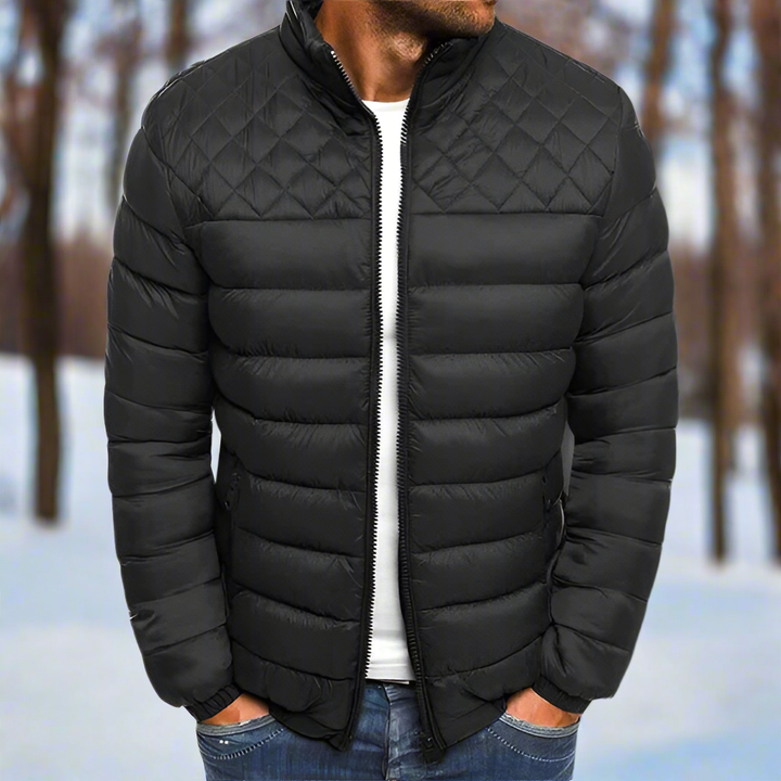 Lune London | Padded Jacket - High Collar Zipper Hip-Length Padded Jacket