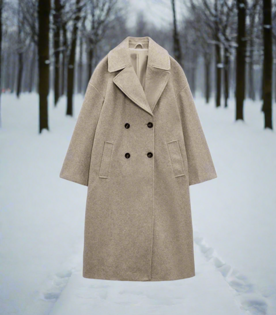 Lune London | Coat - Wool blend - Double-breasted & Long - Classic cut