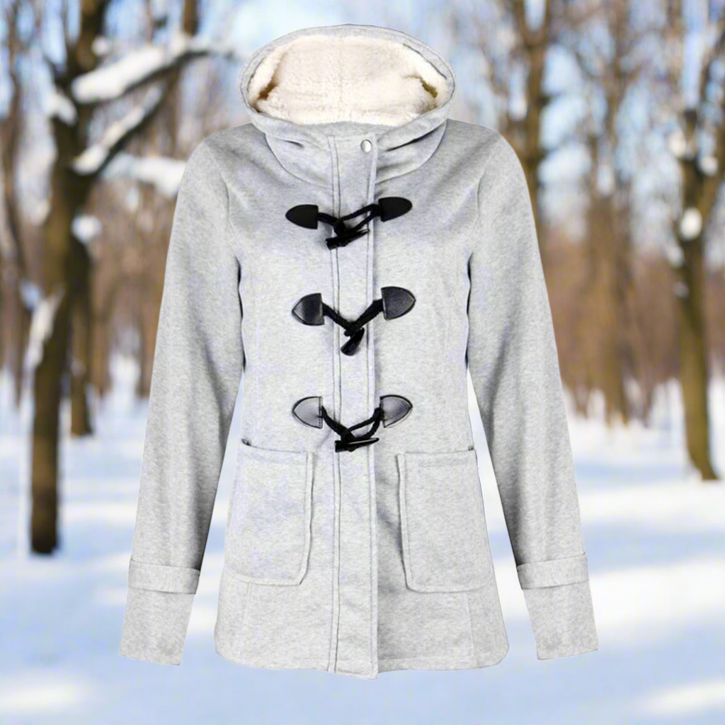 Lune London | Wool Toggle Duffle Coat Hooded Fuzzy Padded Duffle Coat