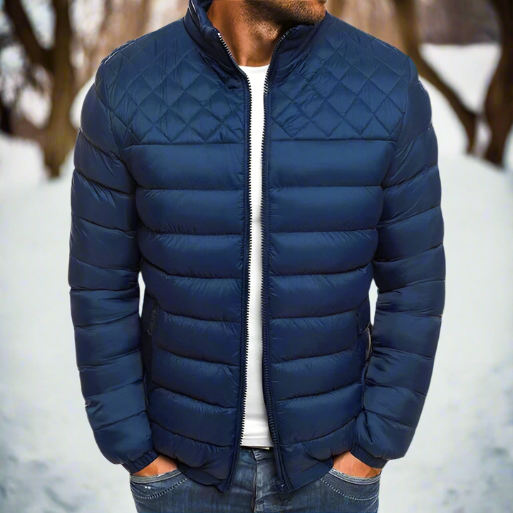 Lune London | Padded Jacket - High Collar Zipper Hip-Length Padded Jacket