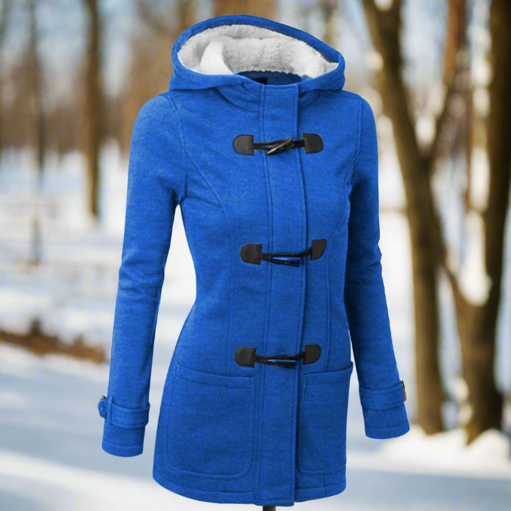 Lune London | Wool Toggle Duffle Coat Hooded Fuzzy Padded Duffle Coat